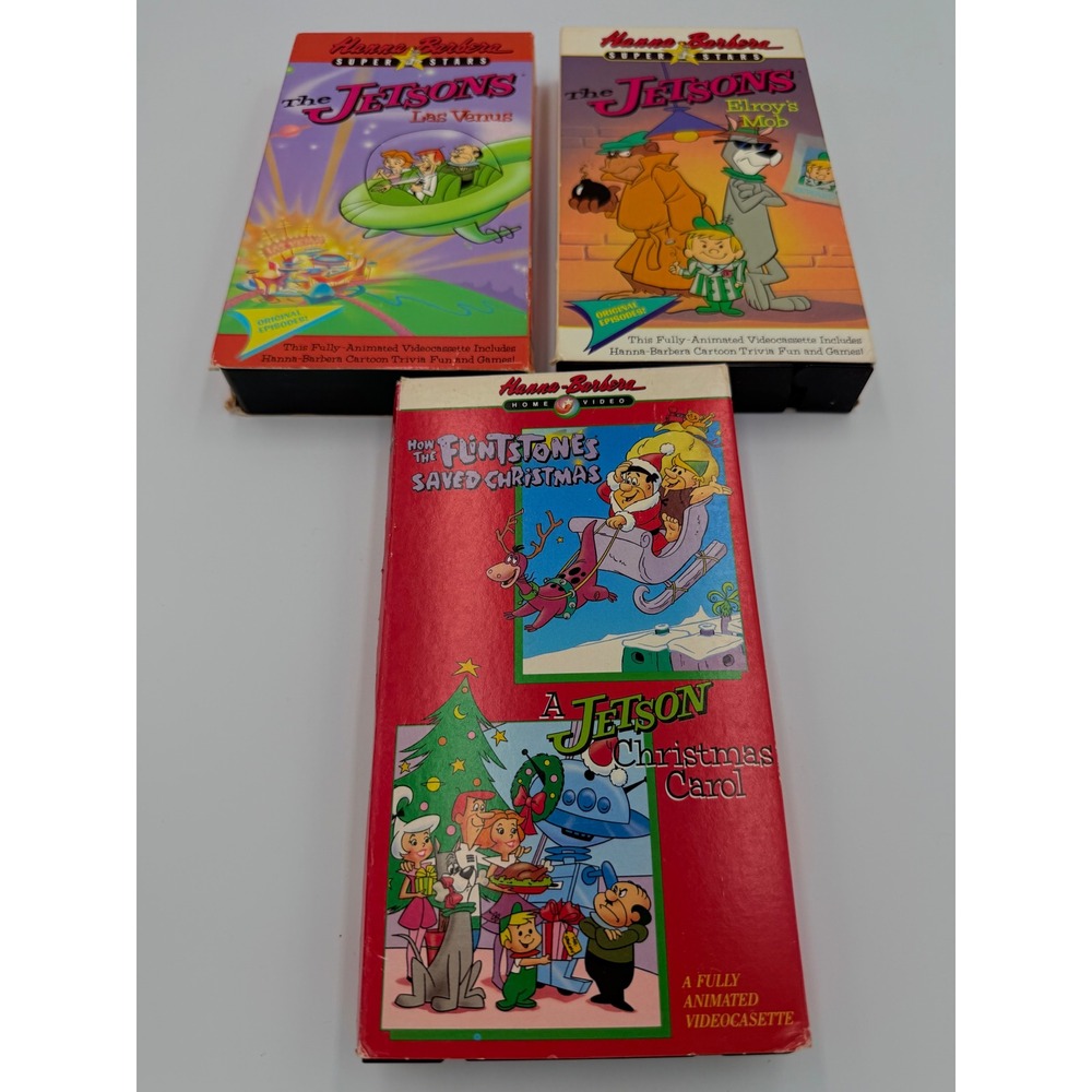 Hanna-Barbera VHS Lot Jetsons Las Venus Elroys Mob Flintstones Christmas TESTED